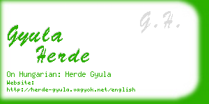 gyula herde business card